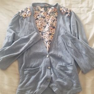 Banana Republic- XS Grey and Floral Cardigan